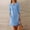 Blue, variant on Ichuanyi Summer Dresses Women Fashion O-Neck Pockets Button Dress Solid Long Sleeve Pocket Dress