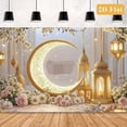 thumbnail image 6 of Ramadan Backdrop, Islamic Decor - Crescent Moon & Lantern Wall Hanging, 59x39 Polyester Photography Background for Eid, Ramadan Party, Mosque Decoration, Home Decor (Pink & Gold), 6 of 8