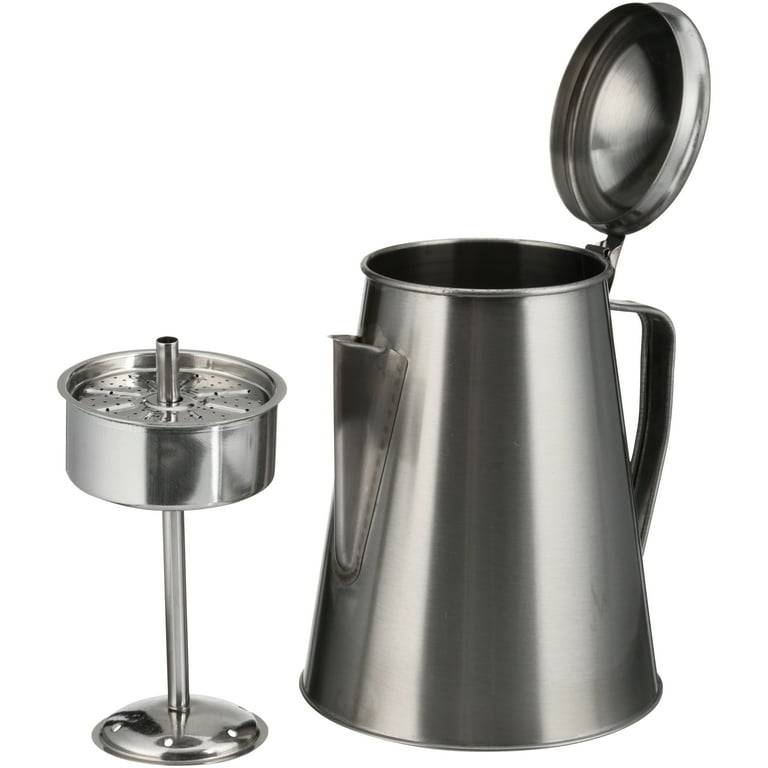 Oregon Trail - 10 Cup Stainless Steel Percolator - Camping Coffee Pot