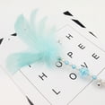 thumbnail image 2 of Cat Feather Toys Feather Teaser Wand Toy with bell, Interactive Cat Toys for Pet Cat Kitten Play(Mint Green), 2 of 2