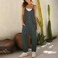 thumbnail image 2 of JINMGG Womens Plus Size Clearance Pants under $10 Women Summer European and American Sling Pocket Casual Jumpsuit, 2 of 7
