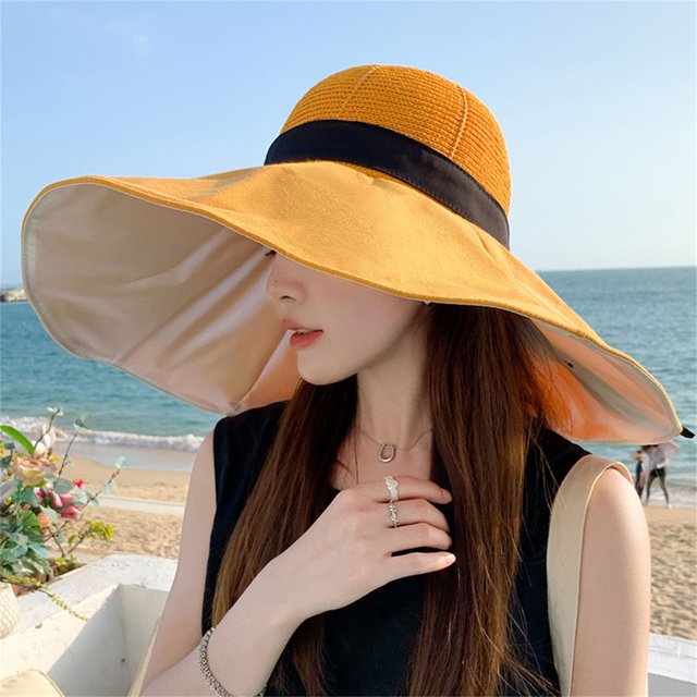 Women‘s Oversized Seaside Female And Small Holiday Spring Summer Foldable Hat