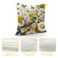 thumbnail image 4 of Nawypu Spring Floral Pillow Cover - with Butterflies and Bees, Watercolor Yellow and White Flowers, Decorative Cushion Case for Home and Living Room Decor, 4 of 5