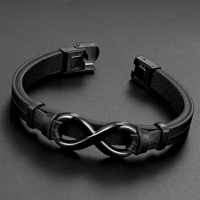 Razor Blade Black Leather Bracelet – I Want It Black