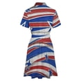 thumbnail image 6 of Patriotic Stars And Stripes Pattern Womens Shirt Dresses Women'S Short Sleeve Dress Turn-Down Collar Dress A Line Casuall Dress Oversize(XS-6XL), 6 of 7
