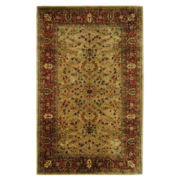 SAFAVIEH Persian Legend Clarence Floral Bordered Wool Area Rug, Gold/Rust, 7'6"x9'6" Oval