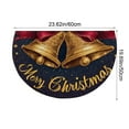 thumbnail image 3 of Beautynvta Christmas Half Round Doormat, Gold Bells Semi Circle Rug Non-Slip Indoor Outdoor Entrance Mat Washable Front Door Floor Mat for Kitchen Bathroom, 23.6''x19.7'', 3 of 6