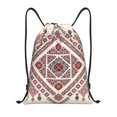 thumbnail image 1 of Xecao Fashion Tatreez2 Pattern Sports Drawstring Backpack - String Swim Gym Bag with Wet Proof Pocket for Women&Men-Medium, 1 of 6