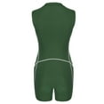 thumbnail image 4 of Alvivi Women Sleeveless Zip Up One Piece Boyleg Swimsuits Surfing Rash Guard Wetsuits Dark Green S, 4 of 7