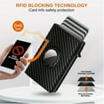 thumbnail image 5 of Airtag Wallet for Men, Mens Minimalist Smart Wallet for Air Tag RFID Blocking, Bifold Pop Up Aluminum Credit Card Case Holder 6+ Cards with ID Window, Gift for Men, Carbon Fiber, 5 of 7