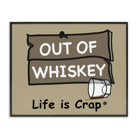 Stupell Industries Out Of Whiskey Novelty & Humor Painting Black Framed Art Print Wall Art, 14 x 11
