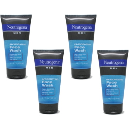 4 Pack Neutrogena Men's Invigorating Face Wash 5.1 Ounce