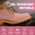 thumbnail image 5 of Women’s Work Boots | Waterproof Leather Work Boots for Women | Oil & Slip-Resistant Soft Toe Boots for Women | Premium Nubuck Leather | Lightweight and Comfortable | Pink Leather - 5M, 5 of 7