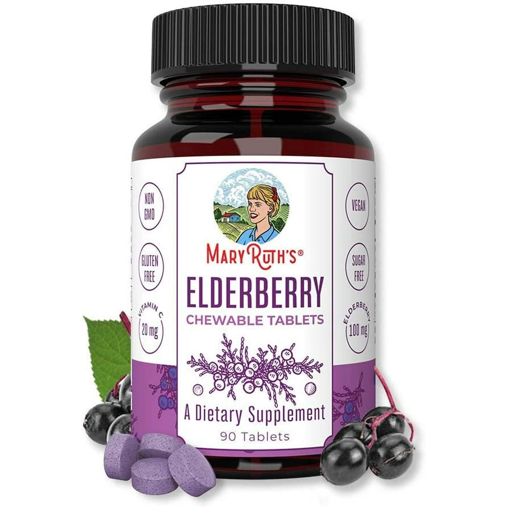 Black Elderberry + Vitamin C Chewable Tablets for Kids & Adults