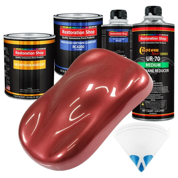 Candy Apple Red Metallic Quart Kit URETHANE BASECOAT Auto Paint Kit