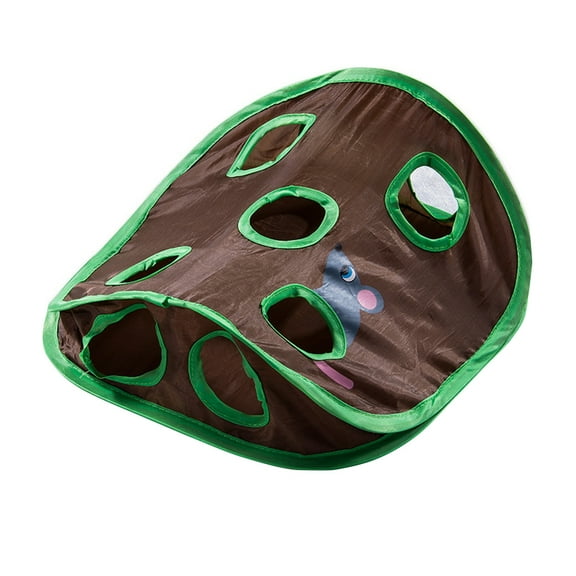 RISJM SIX Cat Toys Interactive,Foldable Cat Tunnel Sets for Indoor Cats,Brown