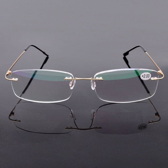 TRARIND Rimless Reading Glasses Blue Light Blocking Computer Readers for Women Men Rectangular Eyewear Lightweight Magnification Presbyopia Eyeglasses  1.00~ 4.00