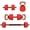 Red, variant on Soozier 44lbs 4-in-1 Weight Dumbbell Set, Barbell Kettlebell Push Up Stand