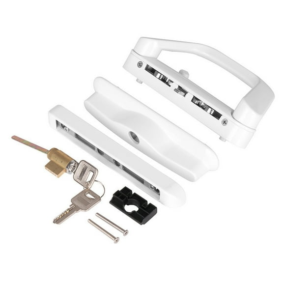 Balcony Door Handle Lock Zinc Alloy Sliding Door Handle Reversible Lock with Key