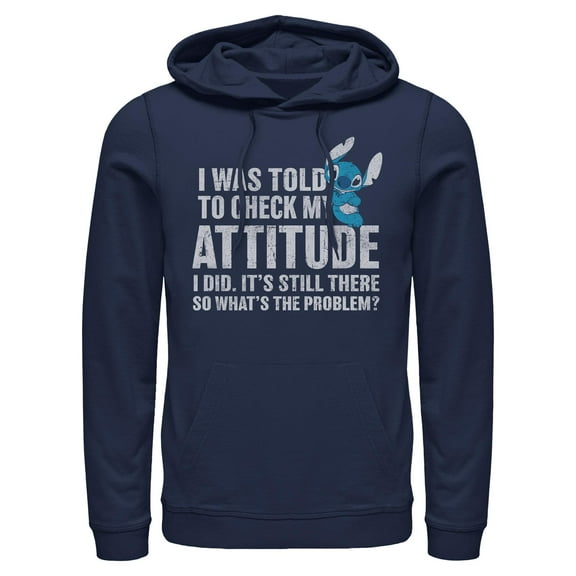Mens Lilo & Stitch Attitude Check Lightweight Hoodie
