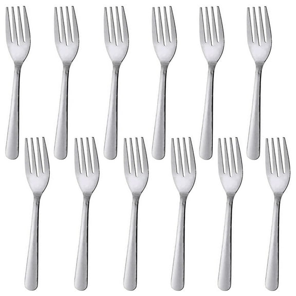 12 Pc Stainless Steel Salad Forks Fruit Utensils Flatware Mirror Polished Silver