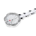thumbnail image 3 of Reloj de bolsillo de analógico de enfermera forma forma forma con floral de de imitación con broche de collar Blanco Yinane reloj de bolsillo, 3 of 8