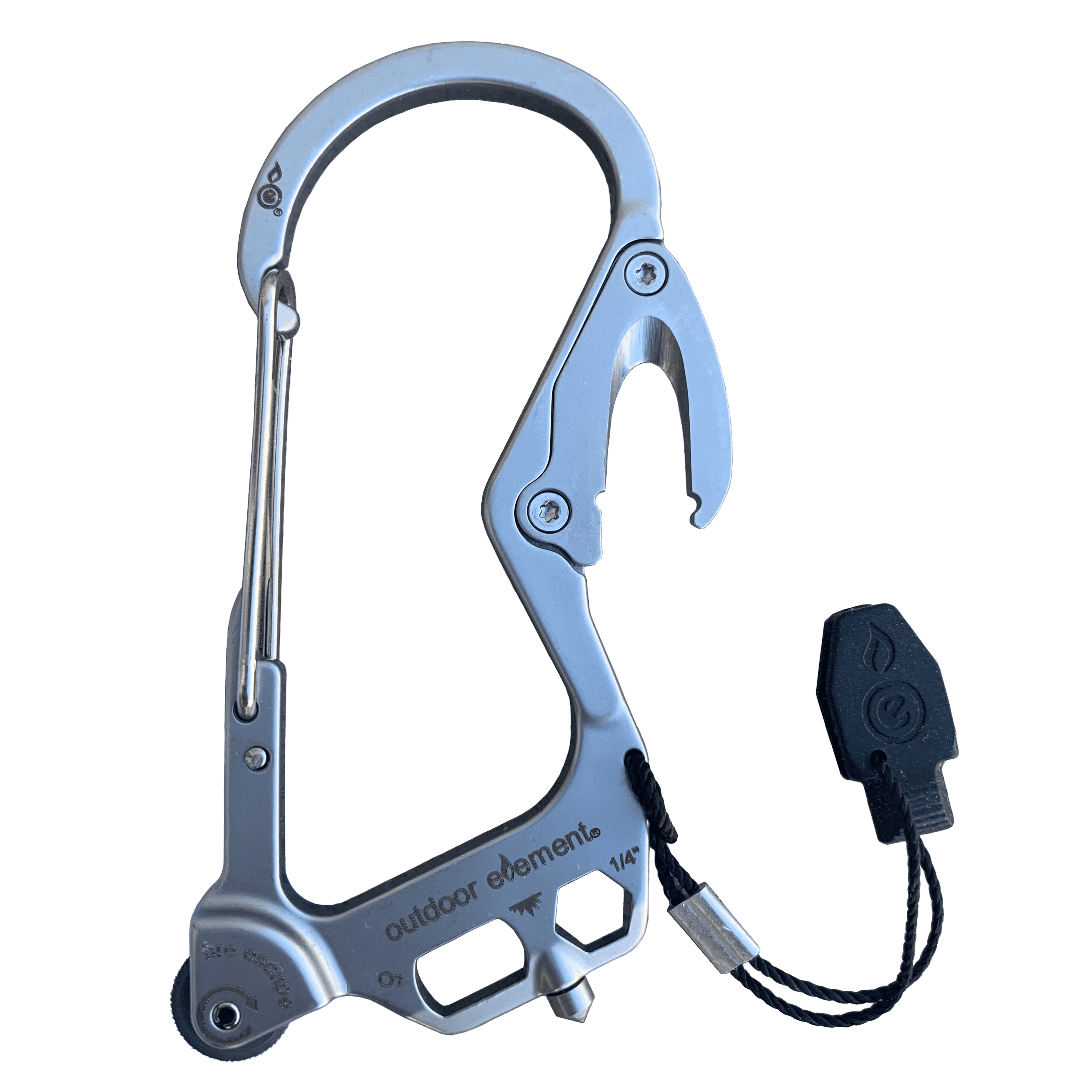 Firebiner Blue River Firestarter Carabiner Strap Cutter Survival Multitool