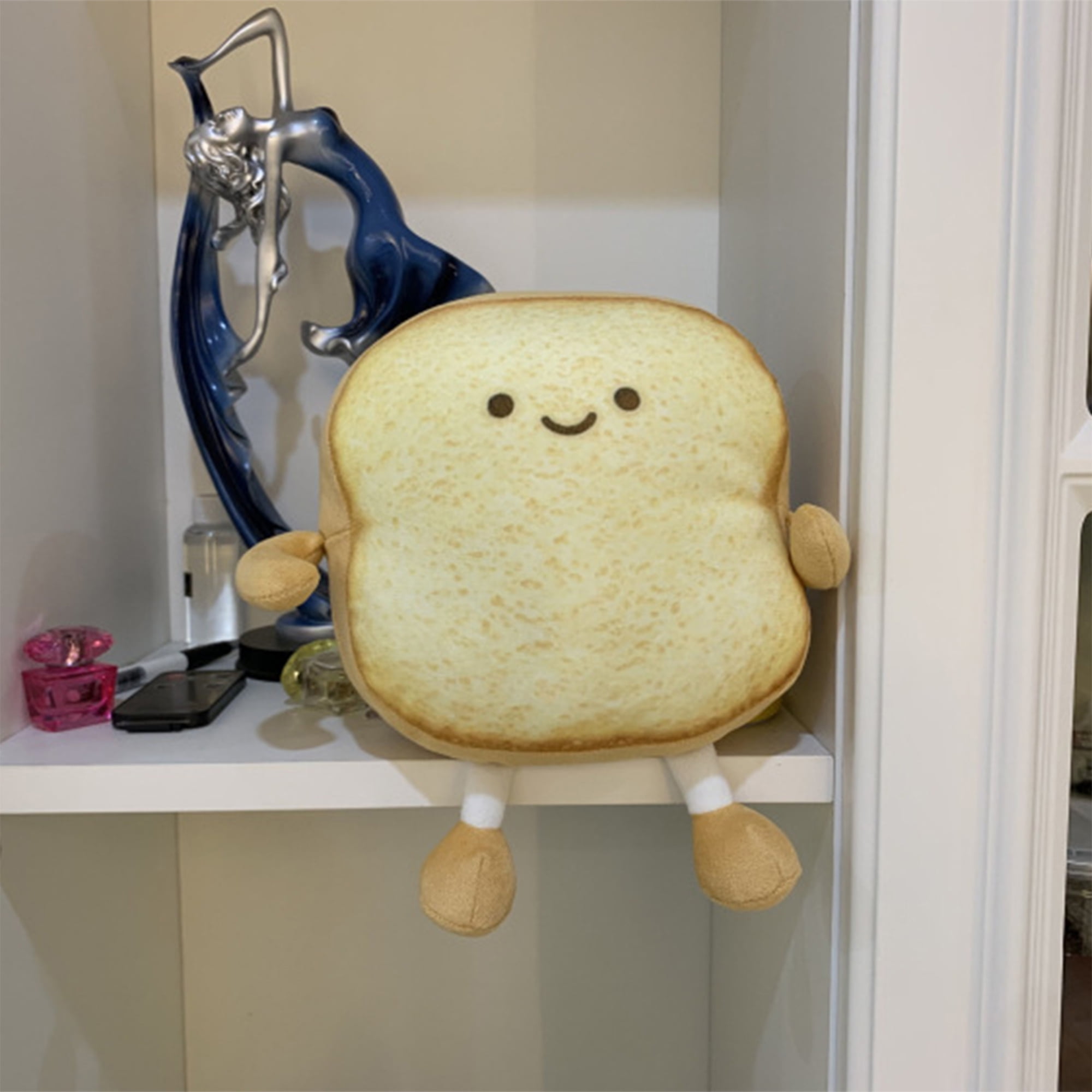 Bread Toast Cushion Chair Pad Decoration Memory Stuffed PP Food Pillow Seat Cushion for Bedroom Restaurant Valentine Adults Kids B, Size