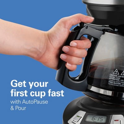 12 Cup Programmable Coffee Maker - Black - Drip Coffee Machine, Nonstick Hot Plate, Brew Pause