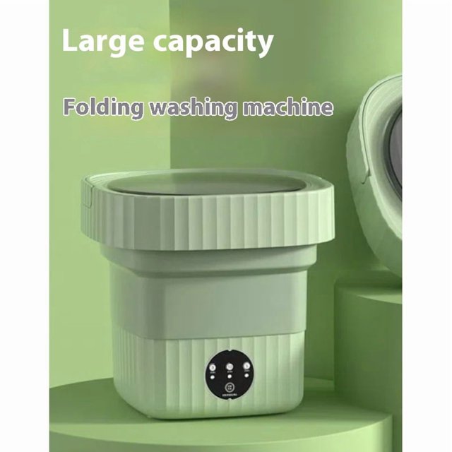Green Portable washing machine,6 L large capacity foldable Washer.Suitable for apartments, dormitories