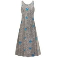 thumbnail image 1 of Plus size 9x Petite Womens Dress Cheetah Hydrangea Designer Print Sleeveless Princess Cut, 1 of 4