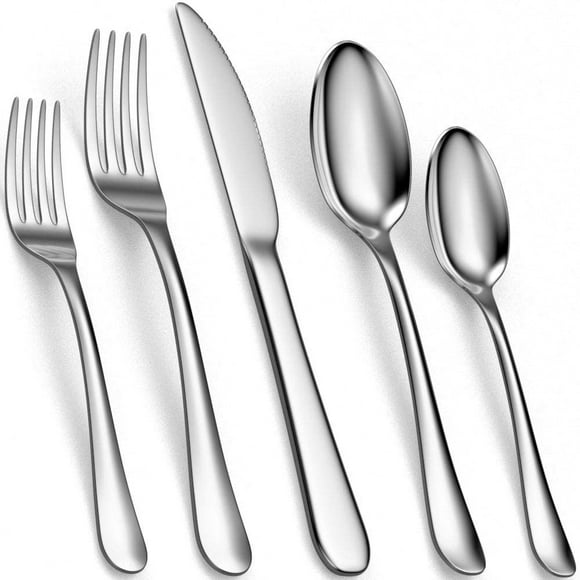 Set Service for 4, 20 Piece Stainless Steel Cutlery Silverware Set, Mirror Polished, Include Knife/Fork/Spoon, Dishwasher Safe