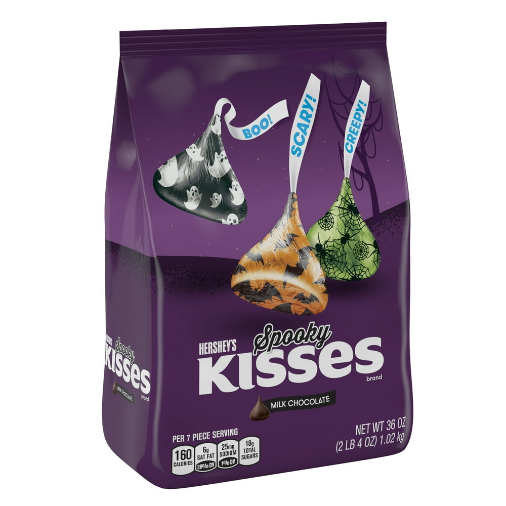 Hershey's Kisses, Halloween Milk Chocolate Spooky Foils Candy, 36 Oz