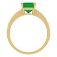 thumbnail image 4 of 2.7 ct Cushion Cut Simulated Emerald Solitaire with Accents Engagement Ring for Women in 18K Yellow Gold, 4 of 5