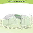 thumbnail image 6 of Large Metal Walk-in Chicken Coop 9.8'×13.1'×6.5'h, Heavy Duty Poultry Run with Upgrade Tri-Supporting, Waterproof Anti-UV Cover, Peaked Roof for Chickens Ducks Yard Farm, 6 of 8
