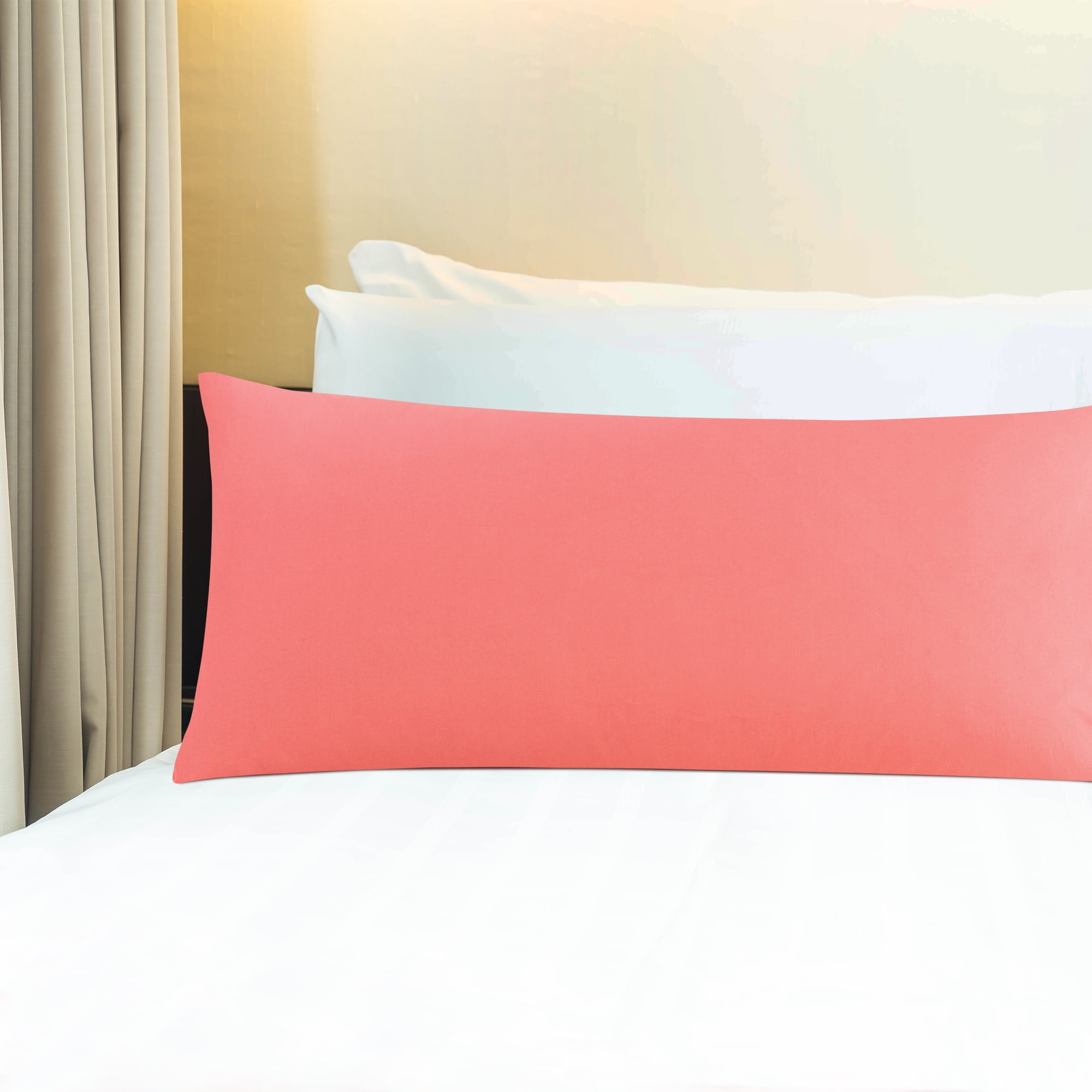 3 Pack Breathable Egyptian Cotton Body Pillow Covers, 20" x 48", Blush Pink