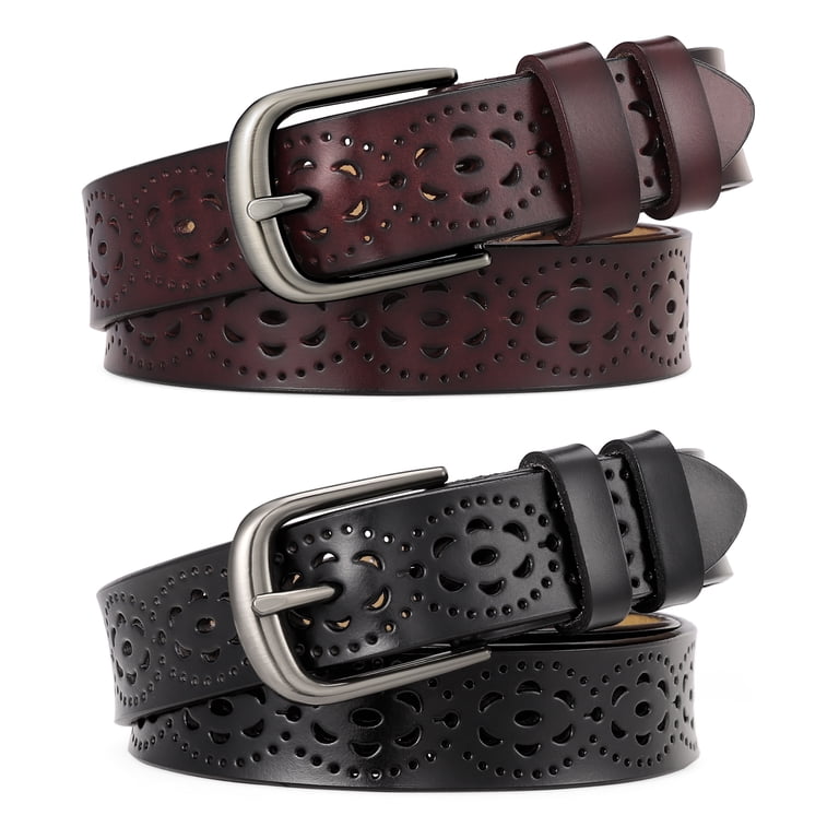 8226 [2 Pack Leather Belt Women-womens With Pin Buckle-belts Sendefn Women main image 2