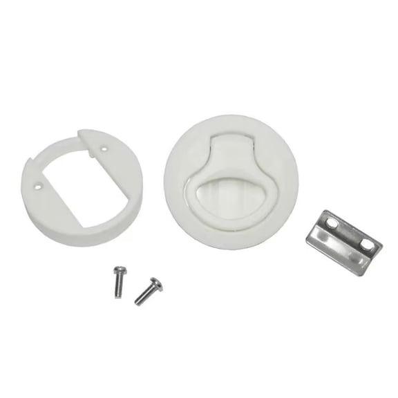 ISURE MARINE Boat Deck Hatch Latch 1/2" Door White 2" Flush Pull Slam Latch