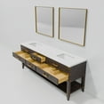 thumbnail image 6 of Norwalk 84 in W Brown Oak Double Bath Vanity, White Quartz Top, and 36 in Mirrors, 6 of 9