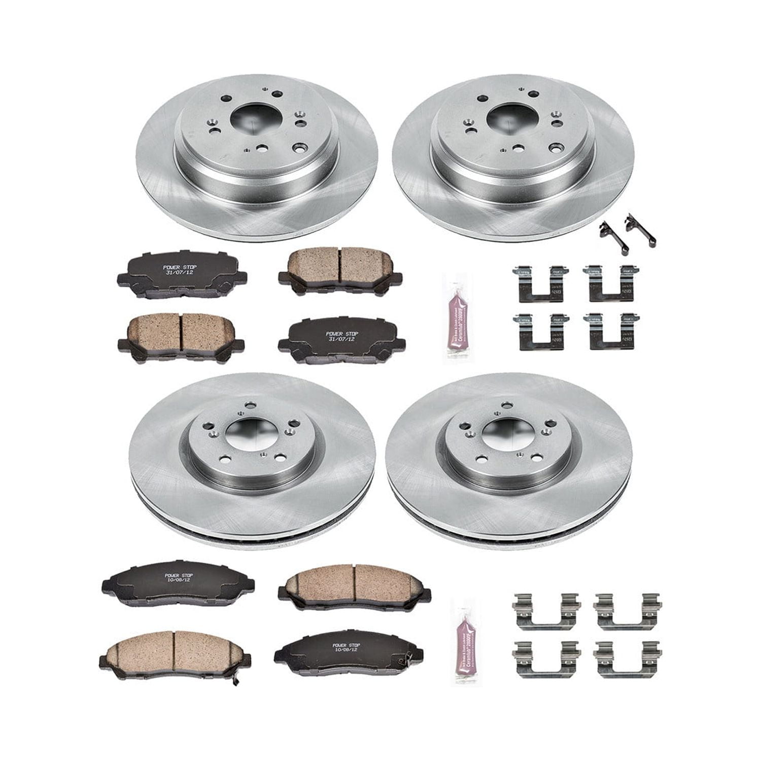 Power Stop Front and Rear Stock Replacement Brake Pad and Rotor Kit KOE5369
