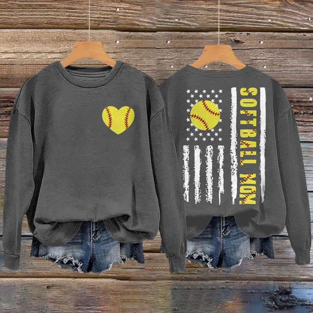 IMENGL Softball mom lettered baseball heart hatless, Gray M, Size M-2XL