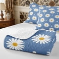 thumbnail image 4 of Manfei Floral Daisy Quilt King 3 Pieces,Polka Dots King Coverlet Set,1 Bedspread and 2 Pillowcases, 4 of 7
