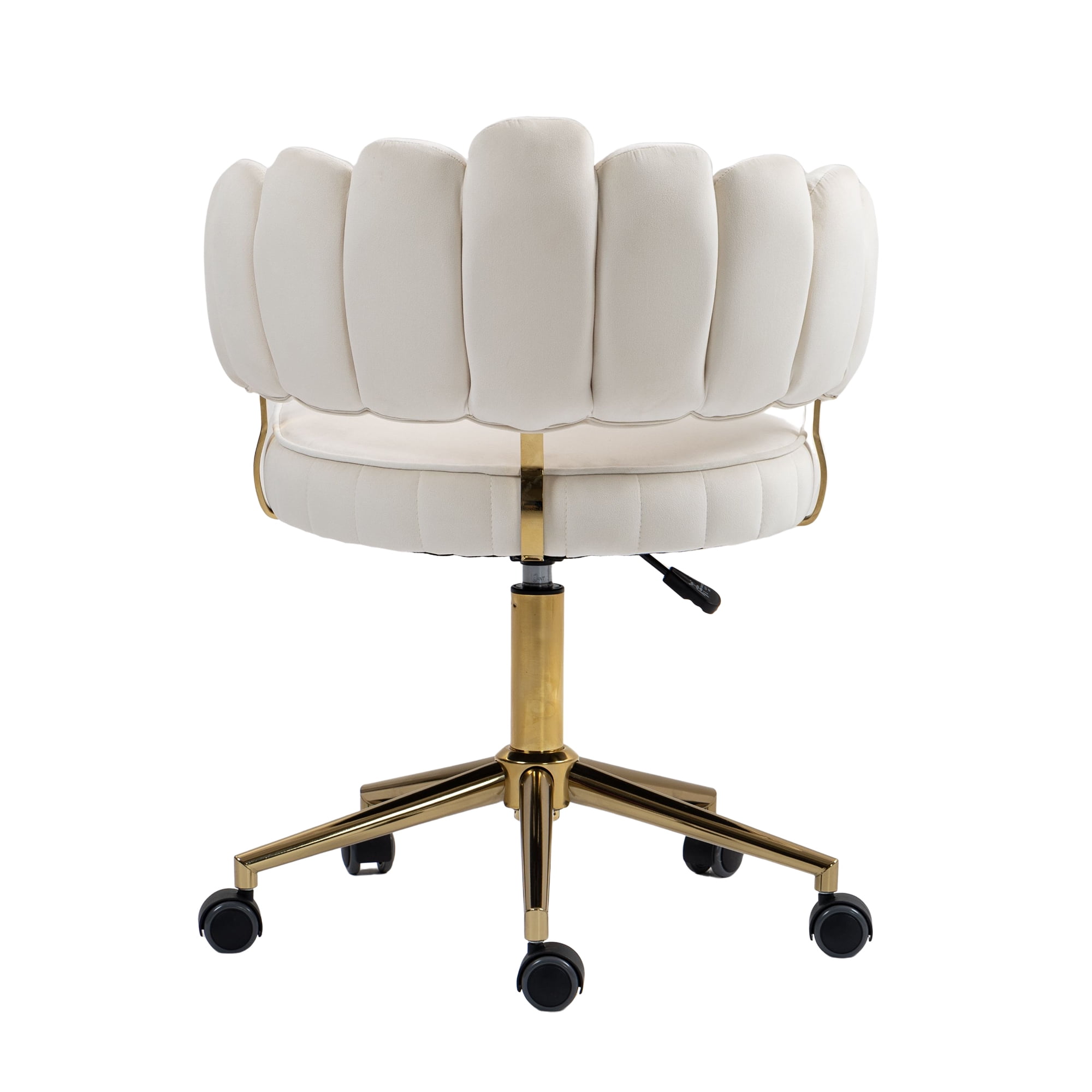 MAYEERTY Velvet Home Office Desk Chair, Modern Cute Computer Chair, Wheels Swivel Height Adjustable Swivel Task Chair for Home Office (Beige Velvet)