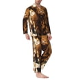 thumbnail image 2 of Lsque Cow With Butterflies Lilies Pattern Long Sleeve Pajama Set for Men - Soft 2-Piece Sleepwear and Loungewear Set with Pockets, Comfy Nightwear-X-Large, 2 of 7