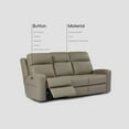 thumbnail image 3 of 86 W’’ Genuine Leather Triple Power Reclining Sofa with Adjustable Lumbar Support & Headrest, 3 of 8