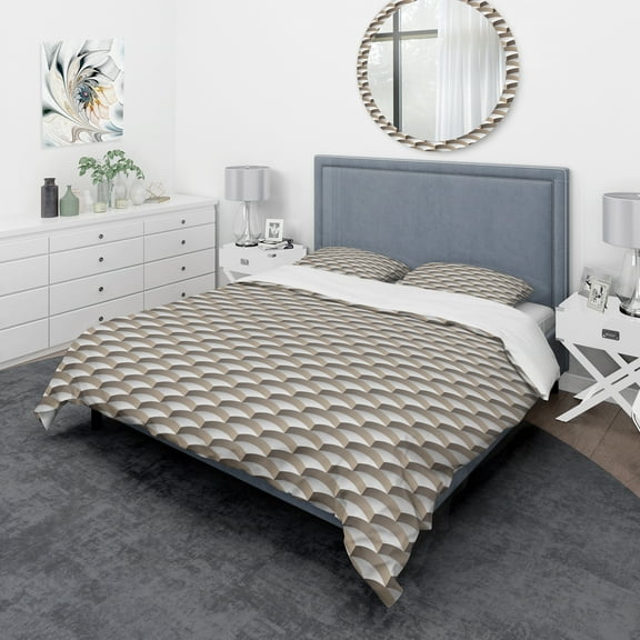 Designart 'Abstract Scale 3D Pattern' Scandinavian Duvet Cover Set