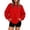 Red, variant on Long Sleeve Sweatshirt With Round Neck And Front Pockets For Winter Comfort