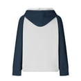thumbnail image 5 of HOMBOM Womens Waffle Sweatshirt Navy Pullover Hooded with Pocket Casual Long Sleeve Heavyweight Tops for Women, 5 of 5