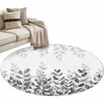 thumbnail image 2 of Round Area Rug 4 Ft, Spring Gray Eucalyptus Washable Non-Slip Circle Carpet for Living Room/Bedroom, Summer Botanical Leaf Country Low-Profile Crawling Mats Collection Rugs for Indoor, 2 of 7