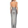 thumbnail image 6 of Ankishi Backless Jumpsuit for Women Deep V Sparkly Halter Cowl Neck Sparkly Jumpsuits Clubwear Outfit for Night Club Dating, 6 of 6
